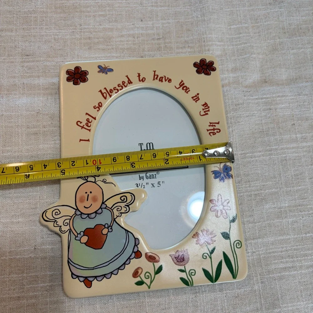 Ganz Treasured Memories Angel Ceramic Photo Frame 3.5x5 I Feel So Blessed EG7817